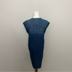 Cloth & Stone  Shirt Dress Sheath Pockets Cuffed Sleeves Quilted Raw Hem Blue Photo 6