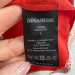 Zadig & Voltaire L Large Carmen Silk Camisole Top Lace Trim Detail Coral Women’s Photo 7