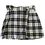 ZARA  Plaid Mini Skirt Wrap With Tie Black Tan Photo 2