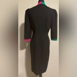 EUC Focus Vintage Pink, Green and Black Button Down Long Coat size 10 Petite Pink Photo 2