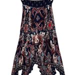 Bila Skirt Womens Medium Blue Boho Handkerchief Hem Paisley Midii Festival Gypsy Photo 1