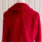 Melissa Paige Coat Faux Fur Red Soft Warm Holiday Teddy Jacket Size Small Photo 5