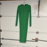 Awake A.W.A.K.E. MODE GREEN PLEATED MIDI DRESS FR 34/ US XS Photo 1