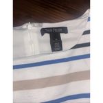 White House | Black Market  SLEEVELESS White Striped TOP- SIZE 10 Lined Photo 1