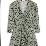 Sandro Paris | Angele Dress Green Pois Dots Floral Linen | XS Photo 8