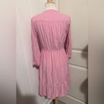 Old Navy Linen Shirt Dress Waist Medium Pink Stripe Resort Brunch Hampton Easter Photo 1