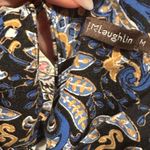 J. McLaughlin Navy Gold 3/4 Sleeve Crewneck Dress M Photo 4