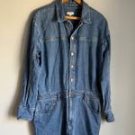 Anthropologie  Pilcro Long-Sleeve Denim Micro Mini Shirt Dress Large Photo 1