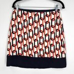 Banana Republic silk chain link print mini skirt navy blue & orange Photo 0