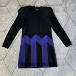 St. John Vintage by Marie Gray Black/Purple Knit Long Sleeve Dress Photo 6