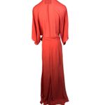 Reformation Winslow dress red orange flutter sleeve semi sheer wrap size M Photo 5