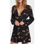 Billabong  Floral Long Sleeve Black Dress Photo 1
