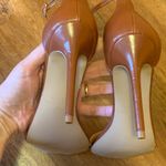 Lulu's Lynnie High Heels 6 Cognac Brown Square Toe Ankle Strap Stilettos Sandles Photo 9