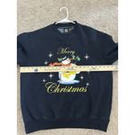 Vintage Retro Merry Christmas Snowman Holiday Crewneck Sweatshirt Size Large Blue Photo 6