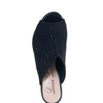 Lauren Lorraine Martha Black Wedge Heels Womens 6.5 Peep Toe Slip On Mule Photo 4
