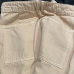 ZARA NWOT creamy beige High Rise cargo jeans pants large pockets small s Photo 1