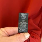 Theory Ulyssa Admiral Crepe Shift Dress Red Oak V-Neck Long Bell Sleeve Medium Photo 5