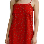 Tabitha Webb  Red Daisy Ruffle Midi Sundress Halter High Low Size 2 Photo 0