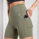 Gymshark Dusty Olive Women's Pocket Athletic Shorts Size XS Photo 1