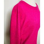 CeCe  Hot Pink Pullover Sweater Long Balloon Puff Sleeve Crew Neck Sz S Photo 6