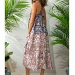 Free People Womens Sun Bleached Midi Dress Chocolate Combo Sleeveless Boho M Photo 3