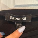 EXPRESS  Black Tie Front Fitted Short Sleeve Tee Photo 1