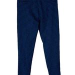 ZARA  Small Pants Buffalo Check High-Rise Stretch Flat Front Zip-Fly Blue Black Photo 2