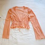Urban Outfitters  Coral V-Neck Blouse Photo 4