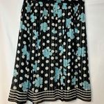 Valerie Stevens Valerie Stevens Skirt Size 4 100% Silk Floral Polka Dot Black White Teal Photo 0