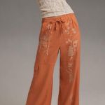 Anthropologie Pilcro Embroidered Beach Linen Cargo Pants Photo 0