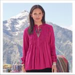 Mystic Sundance pleated  Falls Hi low blouse S Photo 1