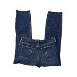 Old Navy  High Rise Slouchy Straight Jeans Distressed Raw Hem Indigo 10 Photo 1