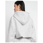 Champion  Reverse Weave Cropped Cut Off Hooded Sweatshirt Light Gray Size Medium Photo 6