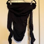 Lovers + Friends Black Off-Shoulder knit Mesh Crop Top Photo 2