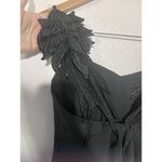 CHOiES  Black Skater Dress Spaghetti Strap Wing Appliques Dark Fairy Small Goth Photo 5