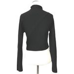 ZARA  W & B Cropped Mockneck Long Sleeve Tee - Black - Medium Photo 2