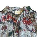 Maeve  Anthropologie Janie Floral Print Flounce Hem Shirt Top Long Sleeve Size 0 Photo 2
