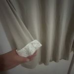 Garnet Hill  size medium jersey knit lace collar long sleeve top. Photo 5