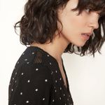 Maje  • Laone embroidered blouse top v-neck black crepe star print Photo 5