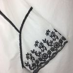 ZARA  Black & White Embroidered Half Sleeve Peasant Top S Photo 4