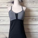 Athleta Heather Grey & White Striped Athletic Bra Tank Top Photo 0