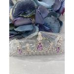 Purple Rhinestone Tiara Comb‎ Butterfly Necklace Hair Clips princess Silver Photo 5