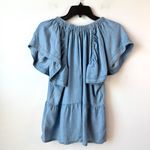 joe's jeans  the Adelyn Chambray Flutter Sleeve Top Womens Size‎ S Blue Lyocell Photo 6