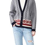 Slate + Willow Fair Isle Cardigan Sweater Pattern Printed Novelty Oversized sz S Photo 1