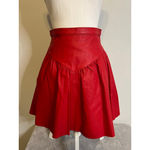 Women's COMINT Red Leather Mini Skirt S Photo 6