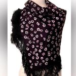 Tory Burch NWT Stamped Floral Fringed Silk Square Scarf/Wrap Photo 0