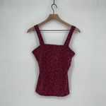 Bobeau Ribbed Square Neck Tank Top Red Marl XS Photo 1