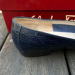 Salvatore Ferragamo Vintage Navy Blue Leather Alligator  Loafers w/ Gold w/ Box Photo 7