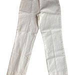 The Row  Womens Size L Pleated Front High‎ Rise Straight Leg Pant Ivory White Photo 0