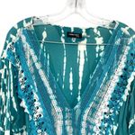 Turquoise Tie Dye Kaftan Crochet Lace Swimsuit Coverup Women’s Boho Top Blue Size L Photo 6